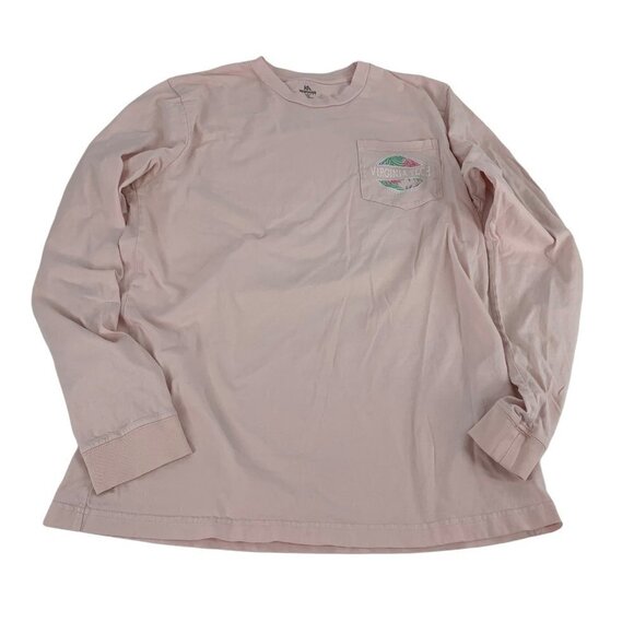 Knights Apparel Tops - * Virginia Tech Long Sleeve Graphic Tee Pink Floral Palm Tree Size Medium